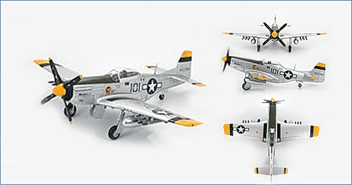 LB-39 1945 P-51 Mustang diecast 1:72 aircraft model